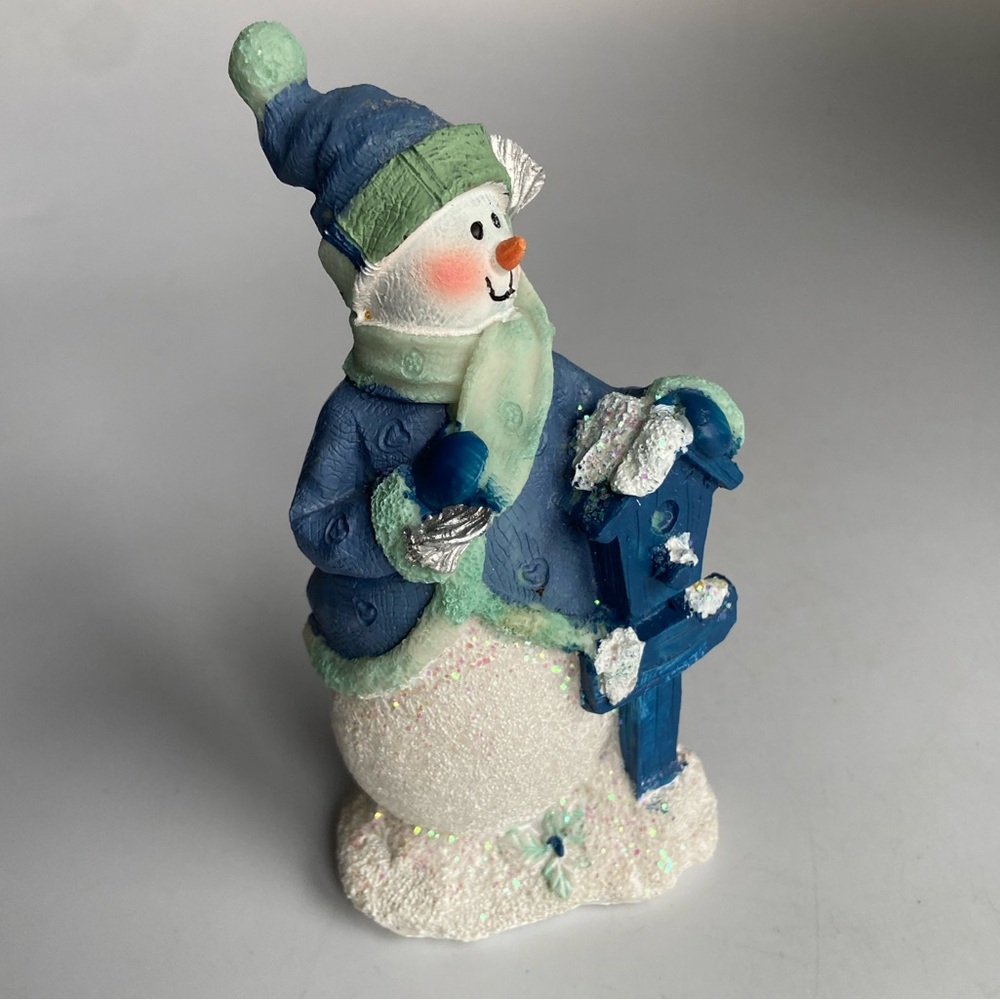 Snowman with Birdhouse Figurine